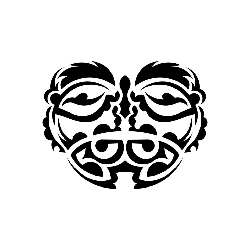 Tribal mask. Traditional totem symbol. Black tribal tattoo. Isolated on white background. Vector. vector