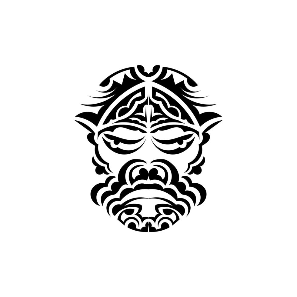 máscara de samurái. símbolo de tótem tradicional. tatuaje negro al estilo samoano. color blanco y negro, estilo plano. vector. vector