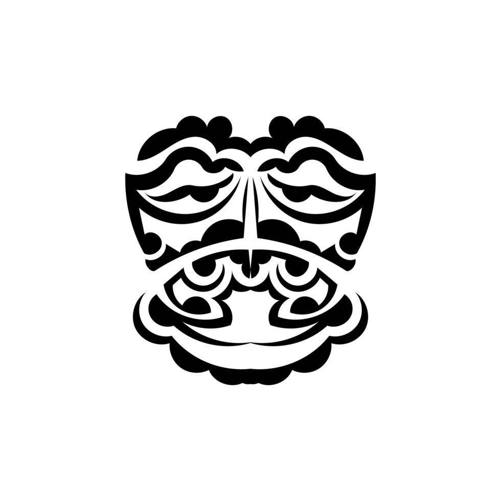 mascara tribal. símbolo de tótem tradicional. tatuaje negro al estilo de las tribus antiguas. color blanco y negro, estilo plano. ilustración vectorial vector