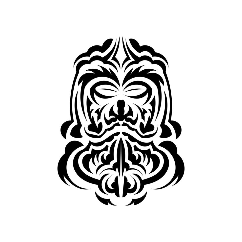 Tiki mask design. Traditional decor pattern from Polynesia and Hawaii. Isolated on white background. Flat style. Vector. vector