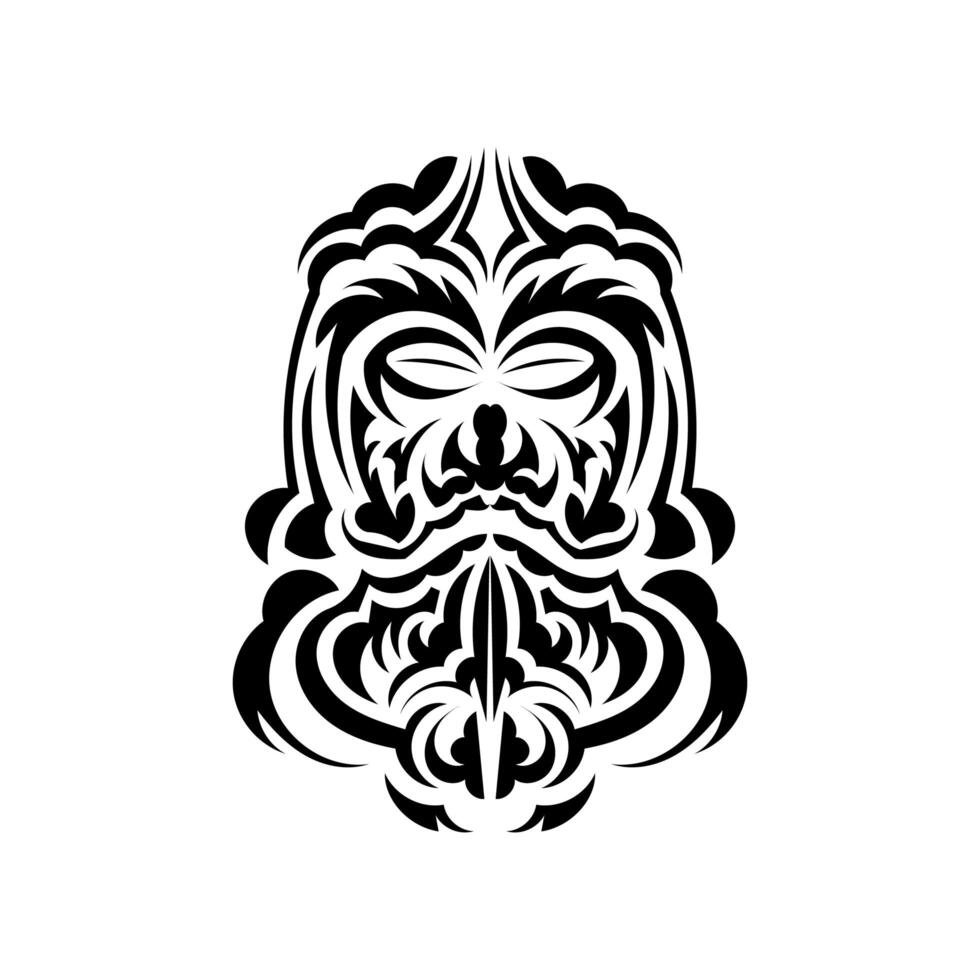 diseño de máscara tiki. patrón de decoración tradicional de polinesia y hawaii. aislado sobre fondo blanco. estilo plano vector. vector