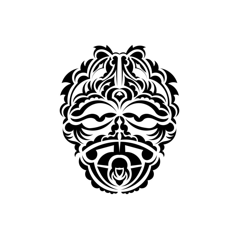 Tribal mask. Monochrome ethnic patterns. Black tribal tattoo. Isolated. Vector. vector