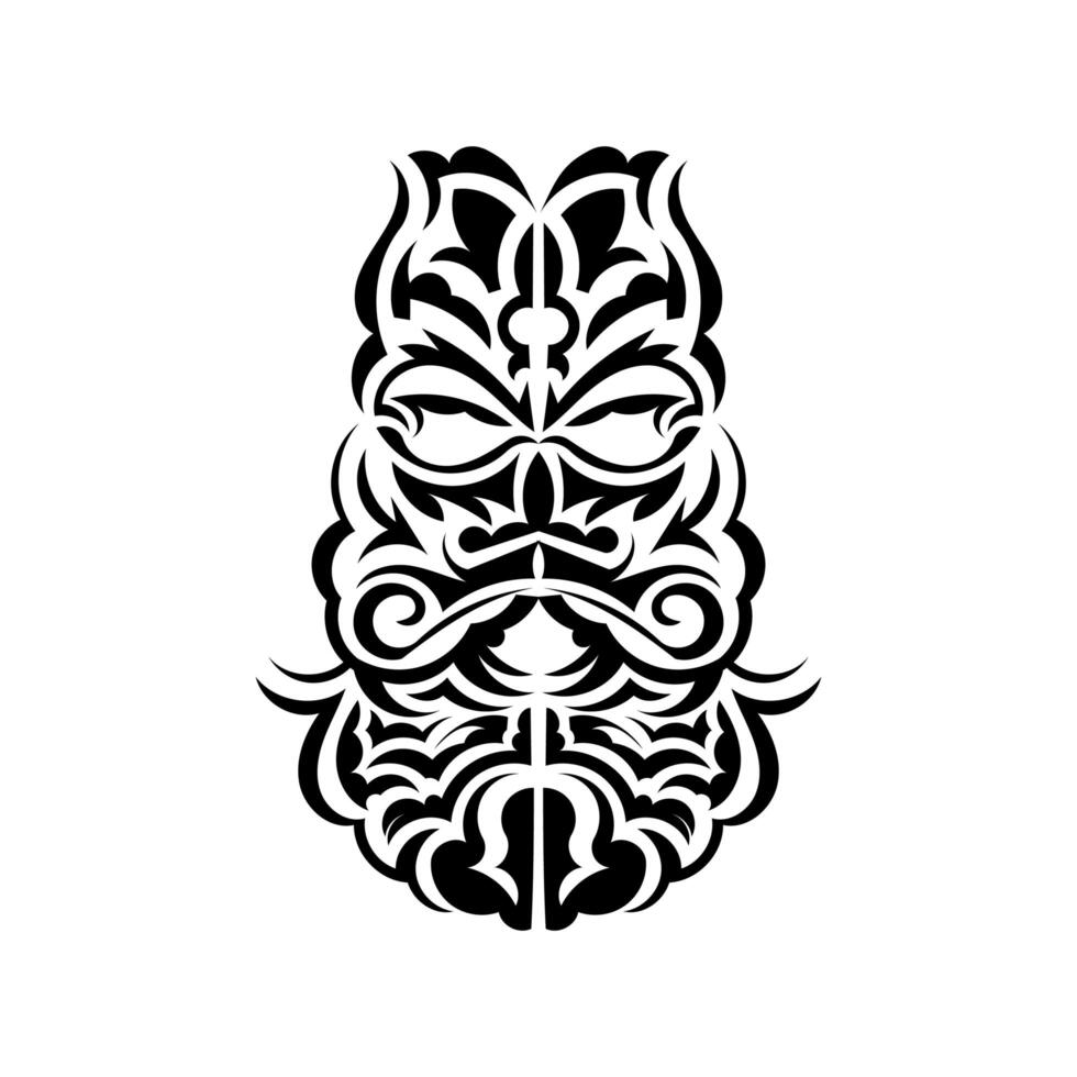 diseño de máscara tiki. patrón de decoración tradicional de polinesia y hawaii. aislado sobre fondo blanco. estilo plano ilustración vectorial vector