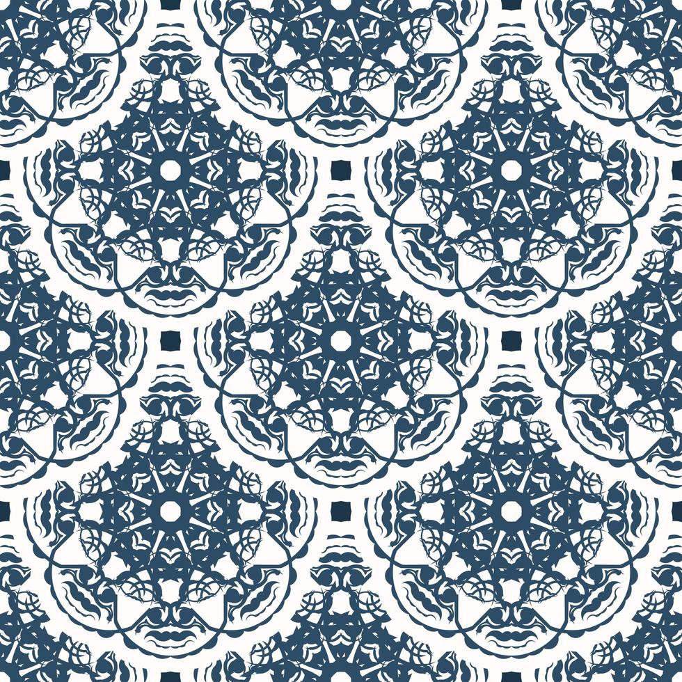 Luxurious seamless pattern with monograms. Background with white and blue color. Good for prints. Vector. vector