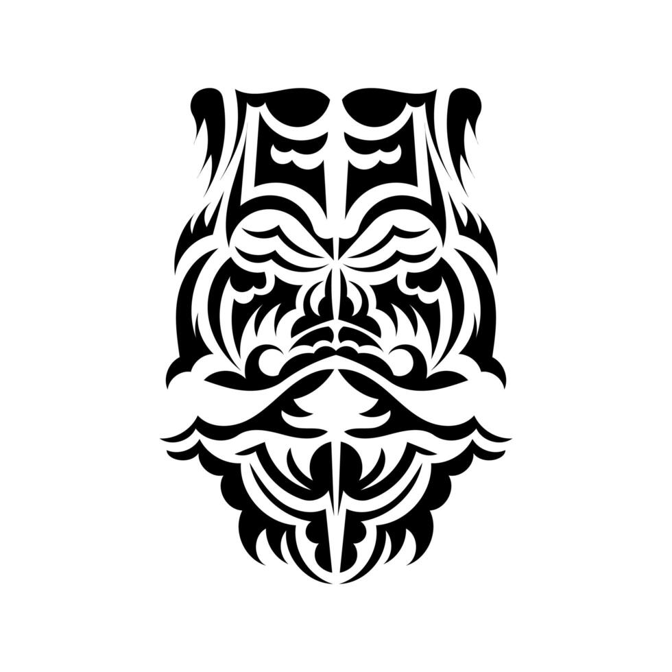 Tiki mask design. Frightening masks in the local ornament of Polynesia. Isolated on white background. Flat style. Vector. vector