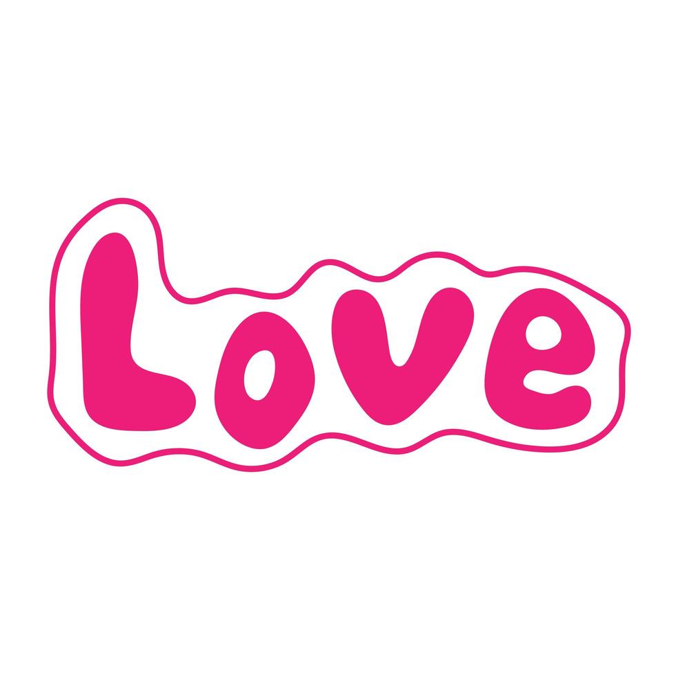 Linear doodle icon love and Lettering handwriting Love. Like vector design element for social media, Valentines day, card, sticker and romantic designs