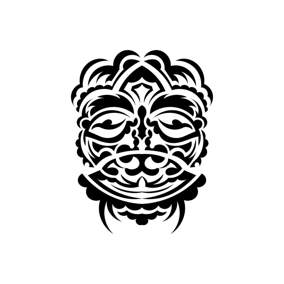 mascara tribal. patrones étnicos monocromáticos. tatuaje negro al estilo maorí. aislado. ilustración vectorial vector
