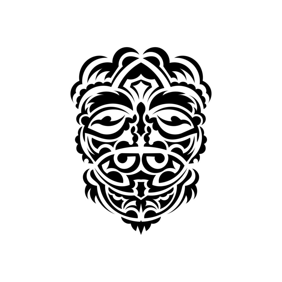mascara tribal. símbolo de tótem tradicional. tatuaje negro al estilo samoano. color blanco y negro, estilo plano. vector. vector