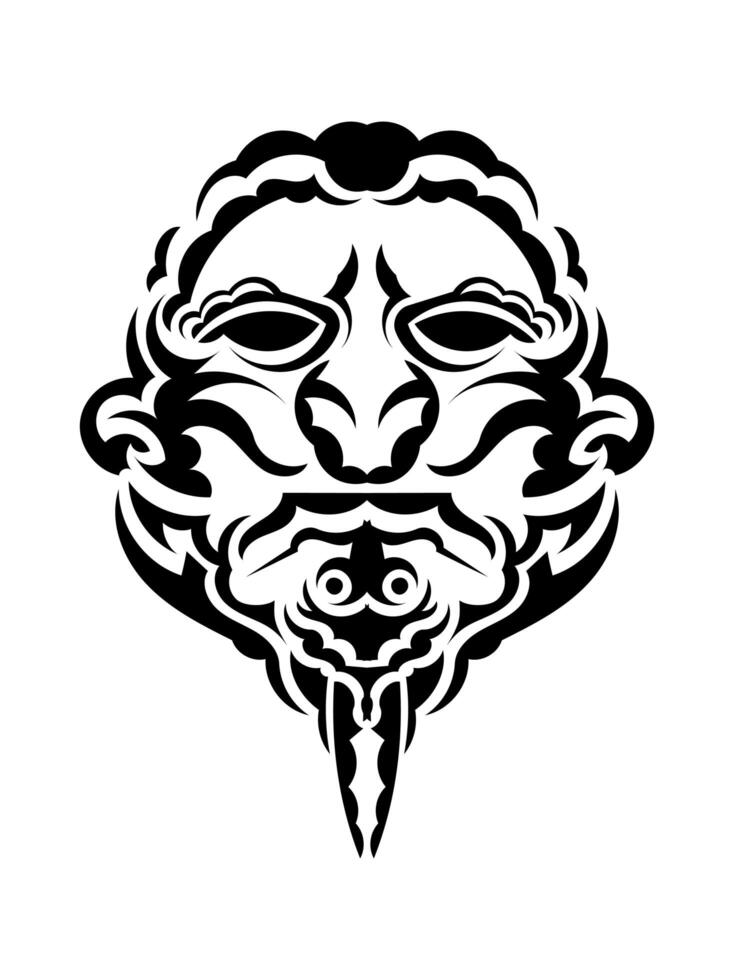 mascara tribal. símbolo de tótem tradicional. tatuaje negro al estilo de las tribus antiguas. vector