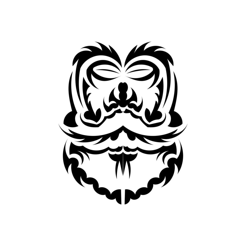 diseño de máscara tiki. máscaras aterradoras en el adorno local de polinesia. aislado. boceto de tatuaje vector. vector