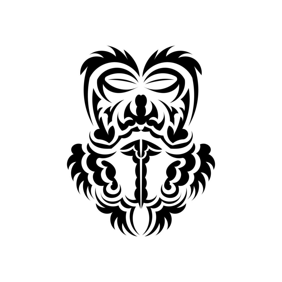 máscara maorí. patrón de decoración tradicional de polinesia y hawaii. aislado. estilo plano vector. vector