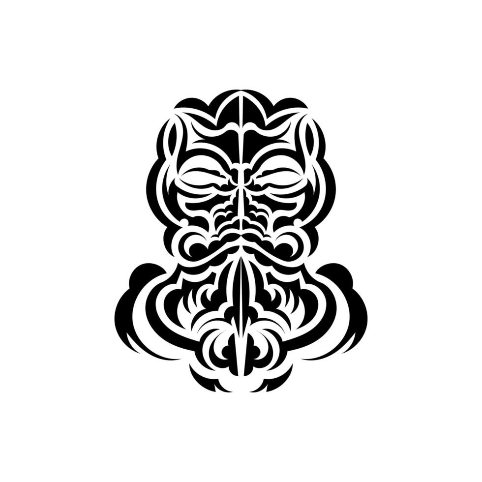 Tribal tattoo design with a man's face vector