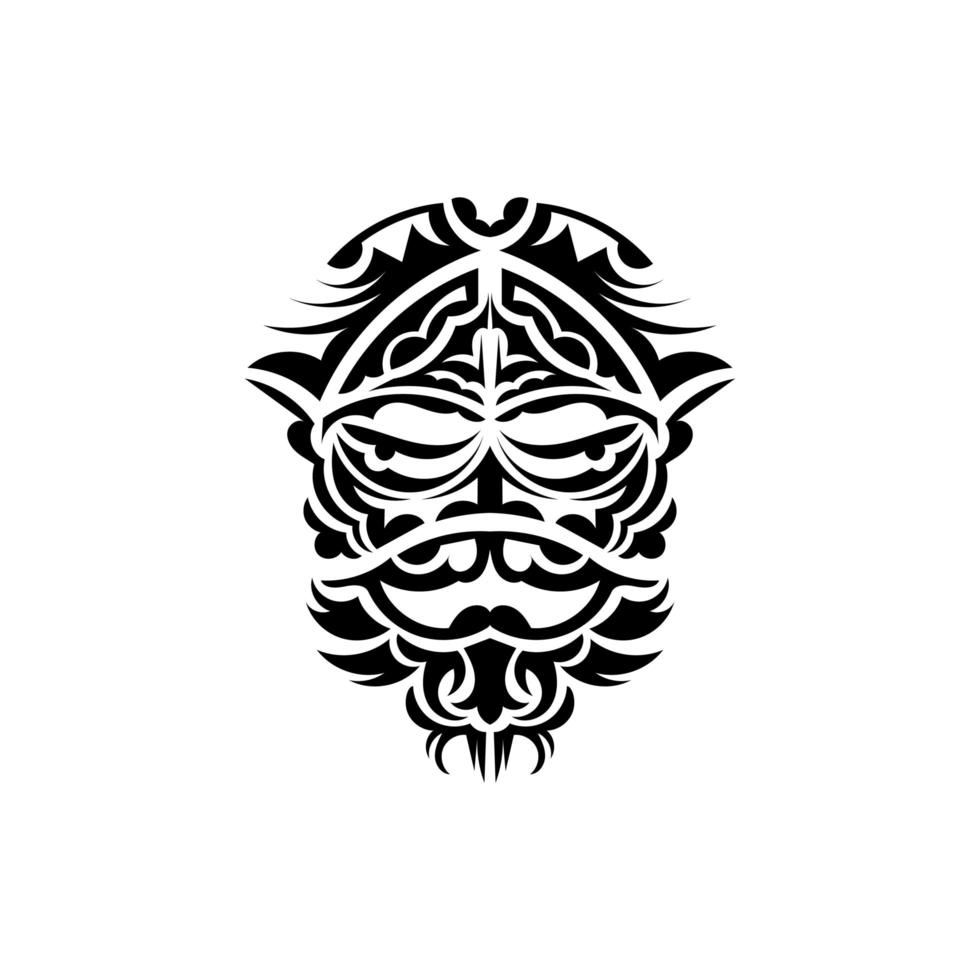 mascara tribal. símbolo de tótem tradicional. tatuaje negro al estilo de las tribus antiguas. aislado. ilustración vectorial dibujada a mano. vector
