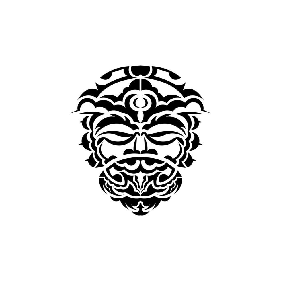mascara tribal. símbolo de tótem tradicional. tatuaje negro al estilo de las tribus antiguas. aislado. ilustración vectorial vector