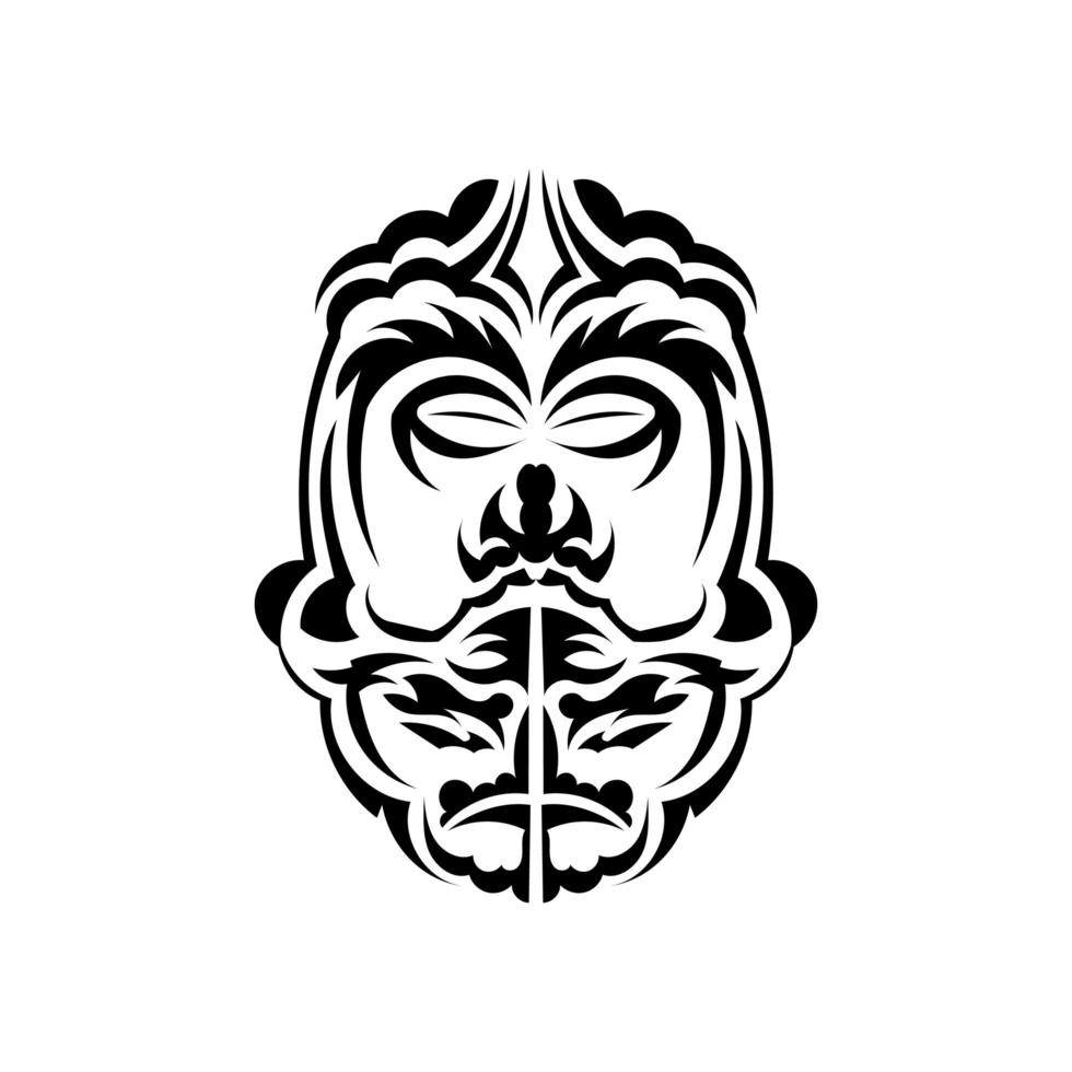 máscara maorí. máscaras aterradoras en el adorno local de polinesia. aislado sobre fondo blanco. estilo plano vector. vector