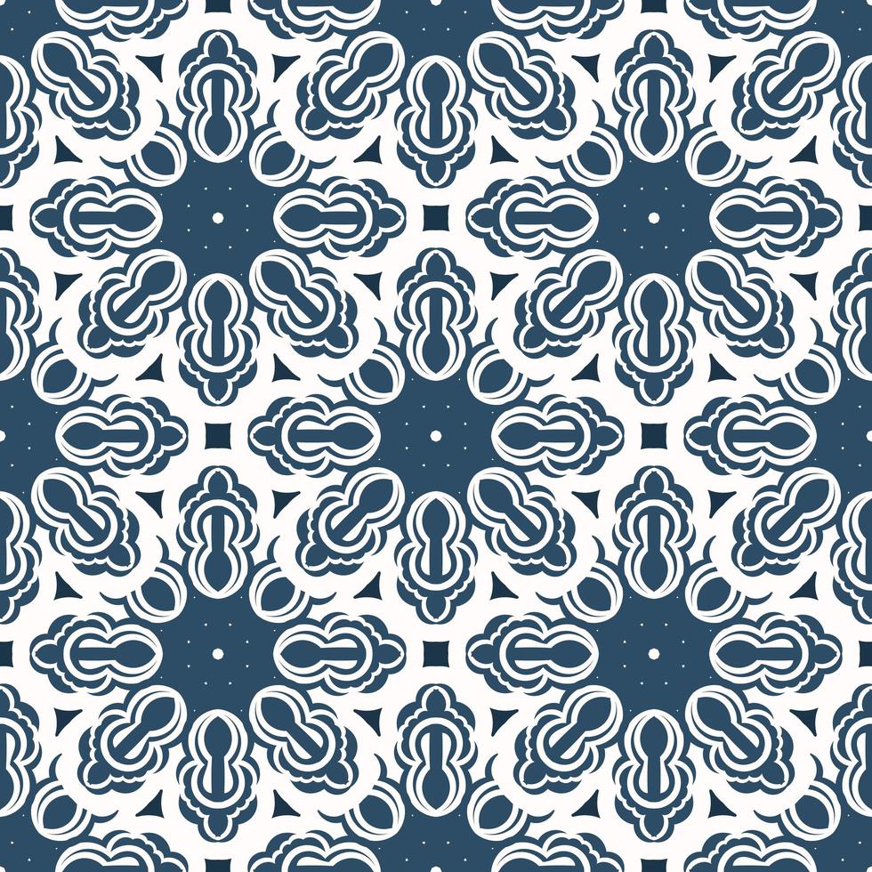 Luxurious seamless pattern with monograms. Background with white and blue color. Good for wallpaper. Veil illustration. vector