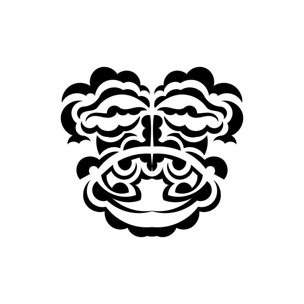 Samurai mask. Traditional totem symbol. Black tattoo in the style of the ancient tribes. Isolated. Vector. vector