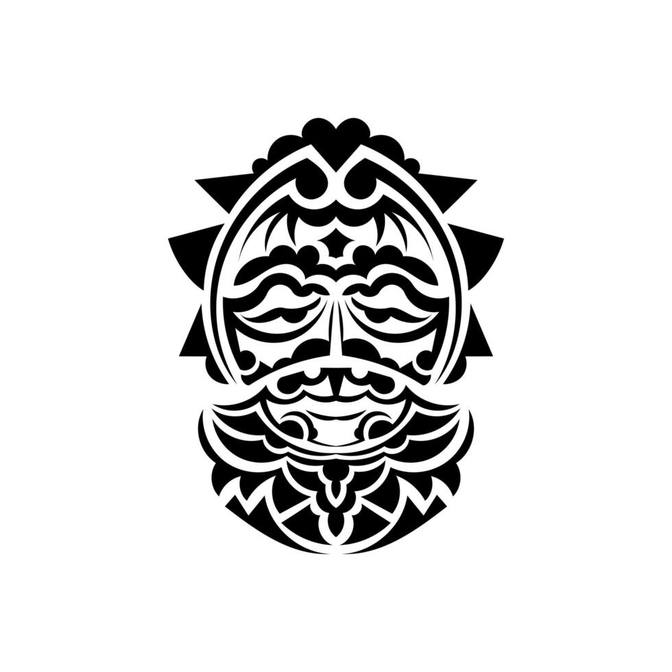 Tribal mask. Monochrome ethnic patterns. Black tattoo in Maori style. Isolated. Vector. vector