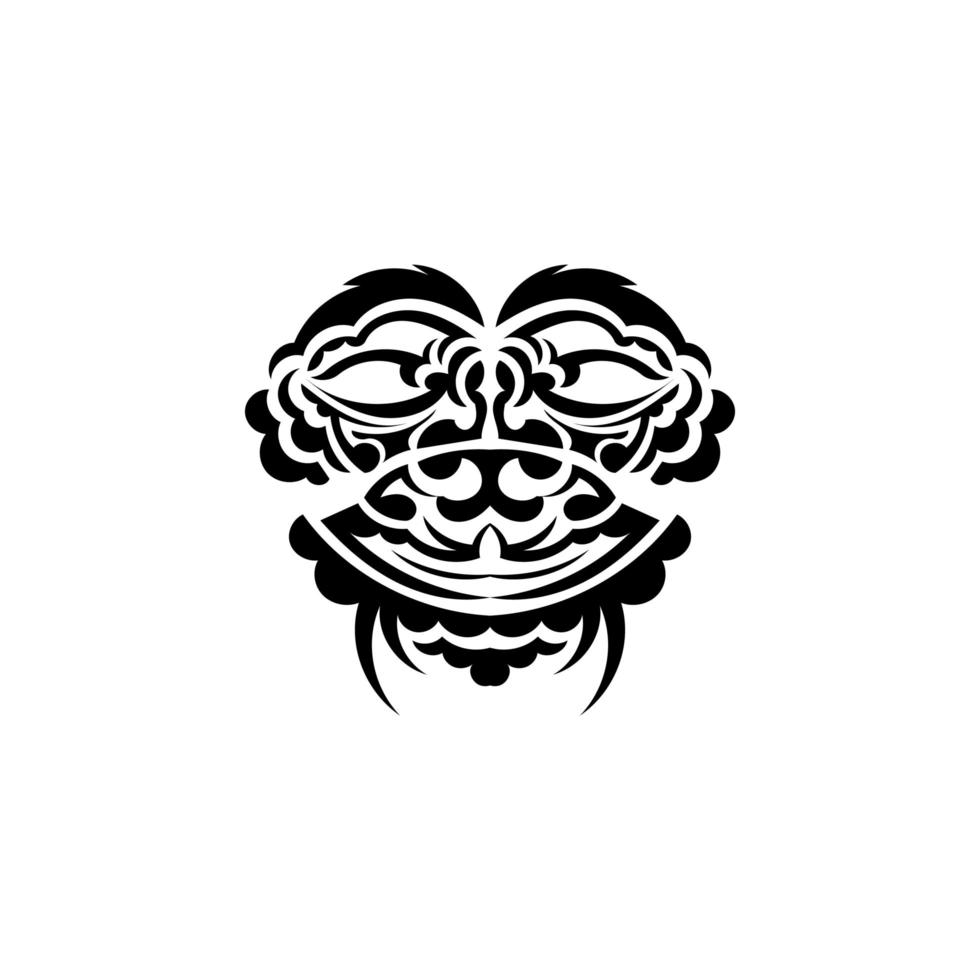 mascara tribal. símbolo de tótem tradicional. tatuaje negro al estilo de las tribus antiguas. color blanco y negro, estilo plano. vector. vector