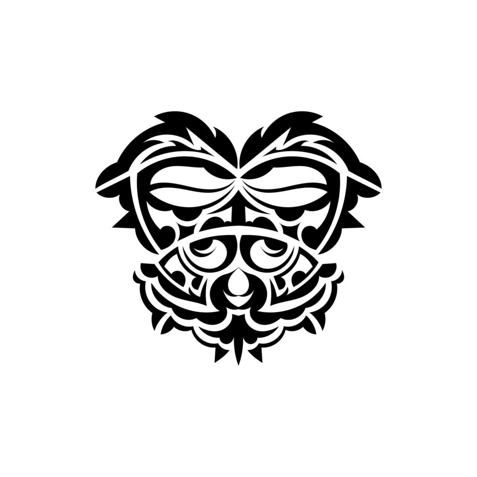 Tribal mask. Traditional totem symbol. Black tattoo in the style of the ancient tribes. Isolated. Vector. vector