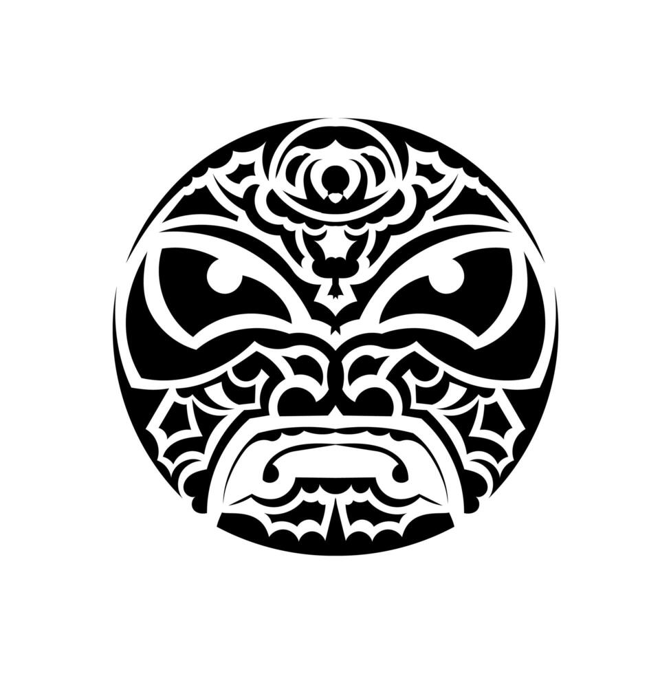 Tribal mask. Traditional totem symbol. Black tattoo in the style of the ancient tribes. vector