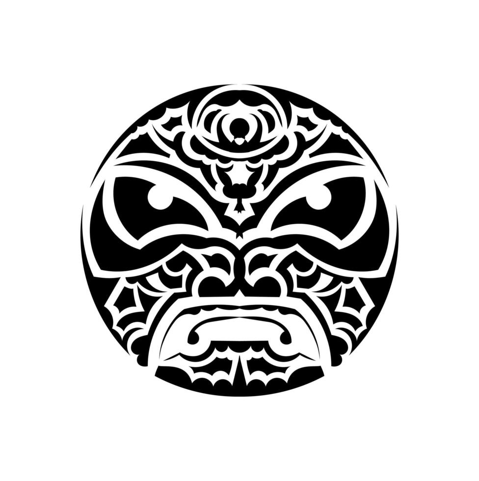 Tribal mask. Traditional totem symbol. Black tattoo in the style of the ancient tribes. vector