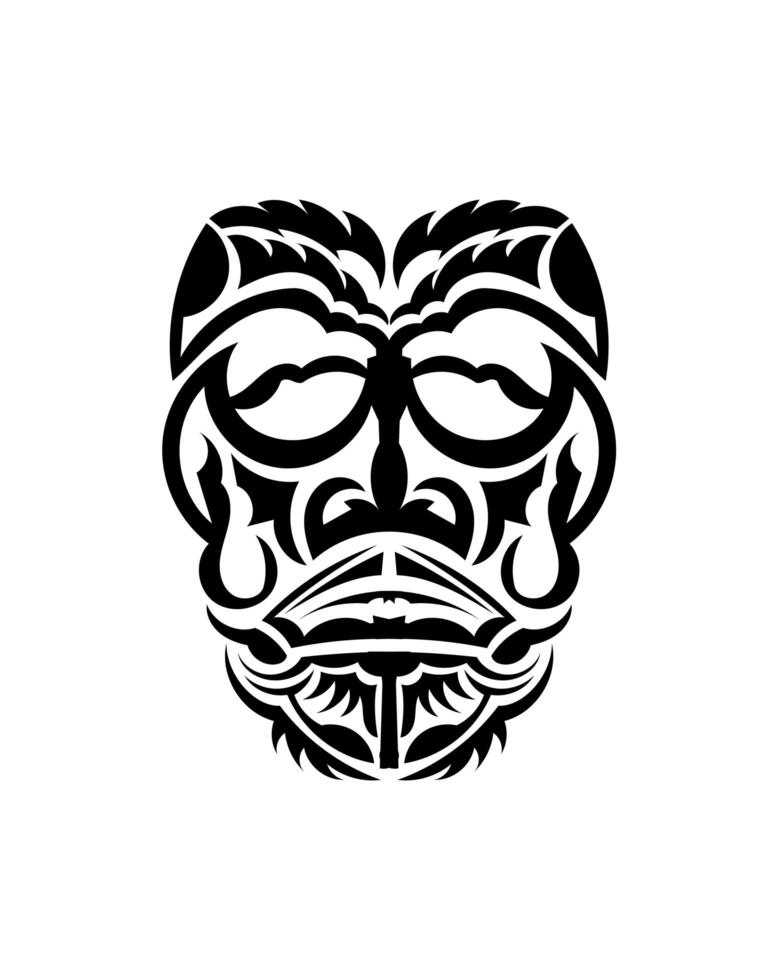 mascara tribal. símbolo de tótem tradicional. tatuaje negro al estilo de las tribus antiguas. color blanco y negro, estilo plano. vector. vector