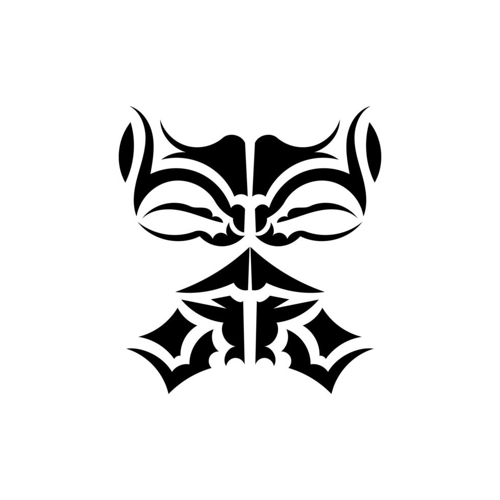 A tribal mask design with a black and white background vector