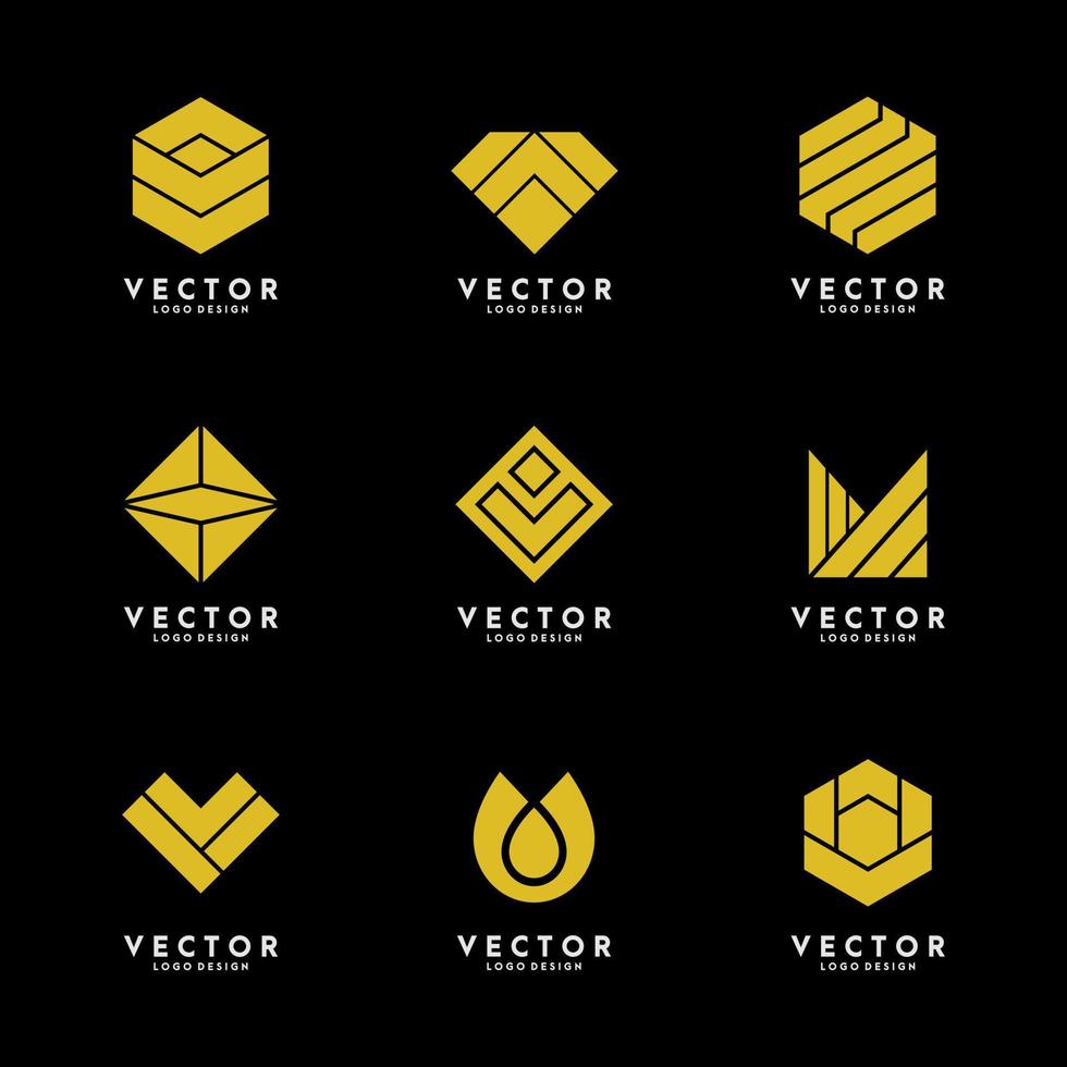 conjunto de vectores de diseño de logotipo simple
