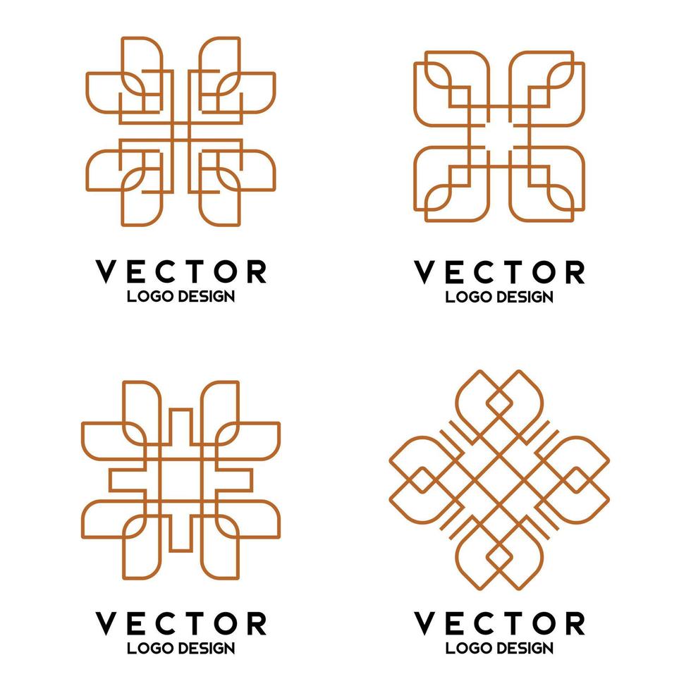 diseño de logotipo de emblema lineal abstracto vector