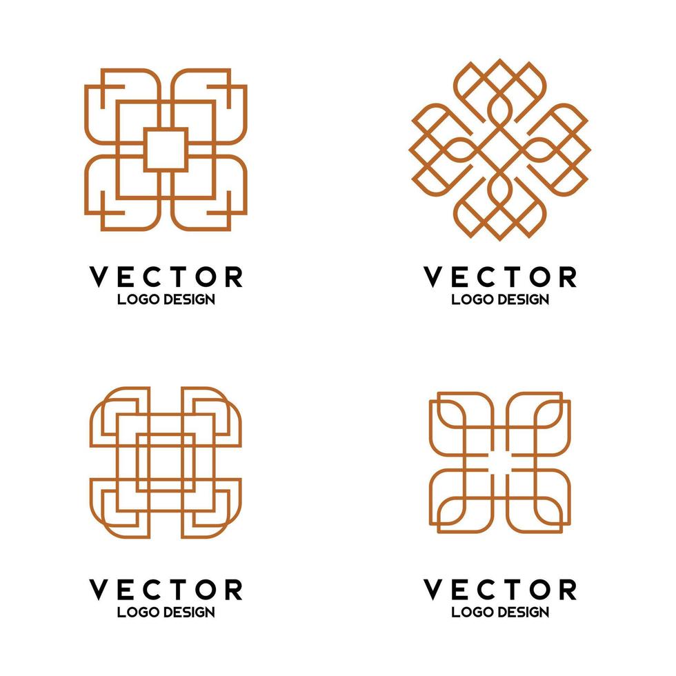 vector de plantilla de logotipo de arte de línea de lujo abstracto