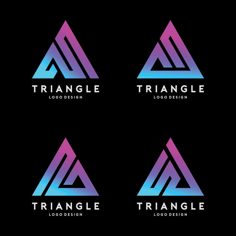 Triangle Line  Logo Design Vector Set