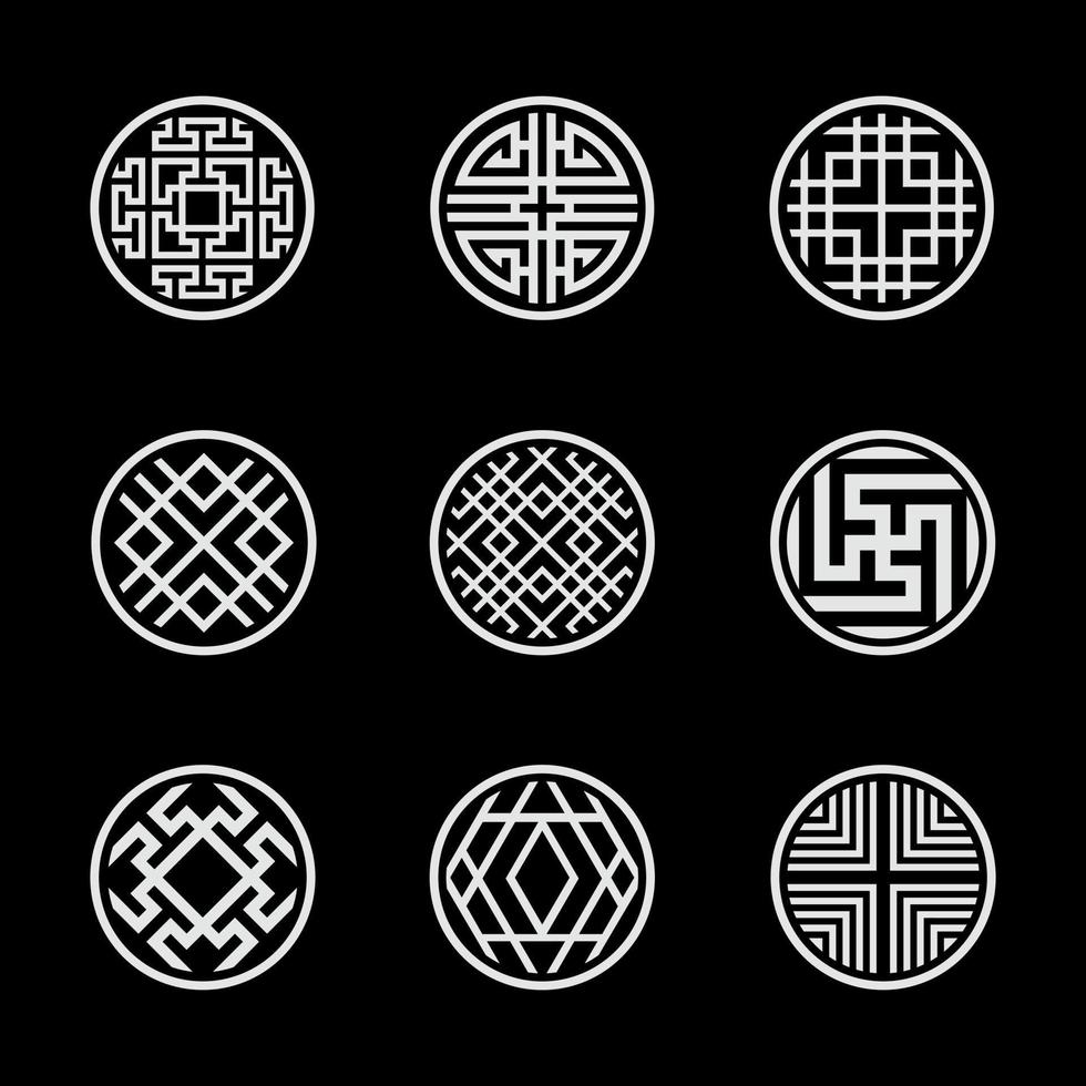 Round Shape With Artistic Line Icon vector