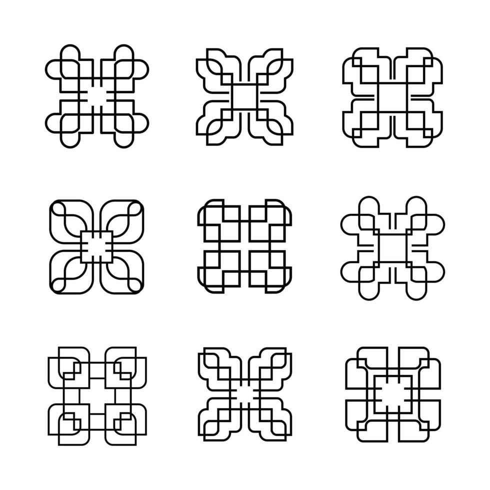 Abstract Line Art Design Ornament Vector