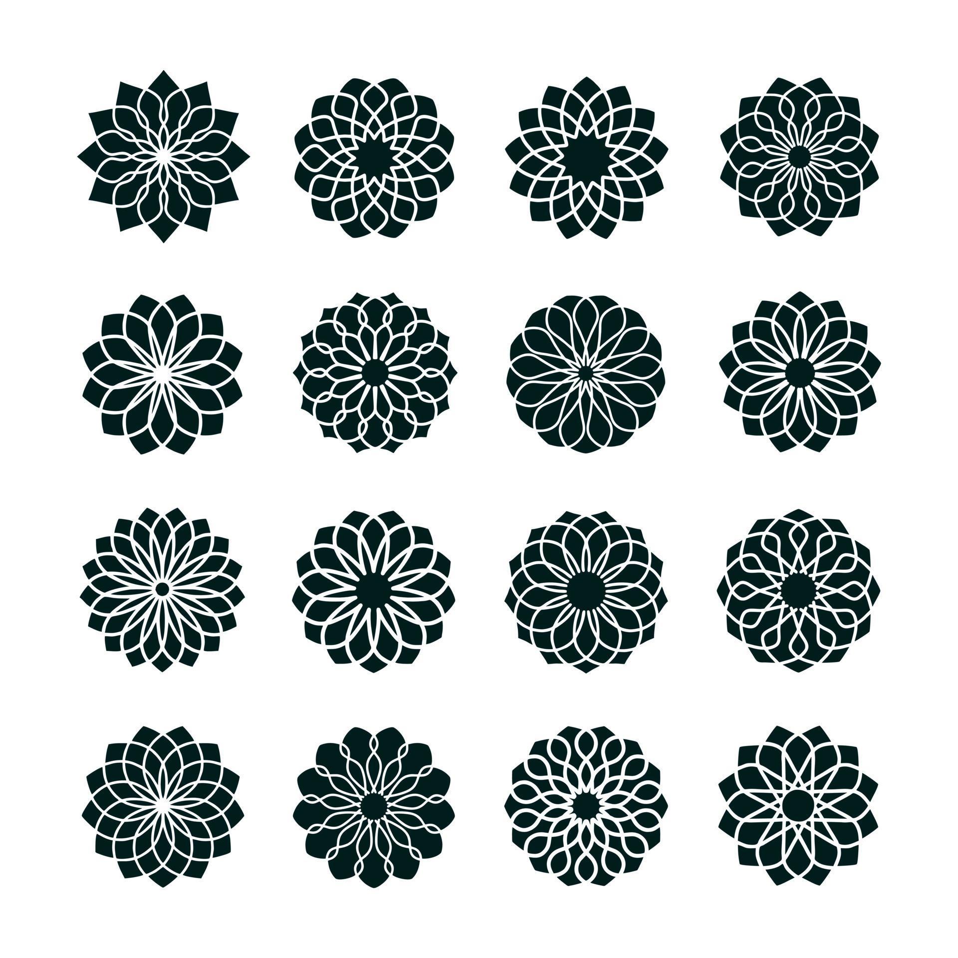 Abstract Flower Shape Vector Set 5939726 Vector Art at Vecteezy