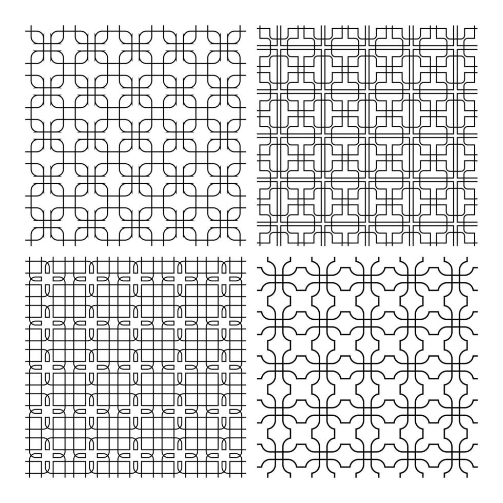 Abstract Line Art Seamless Pattern Vector