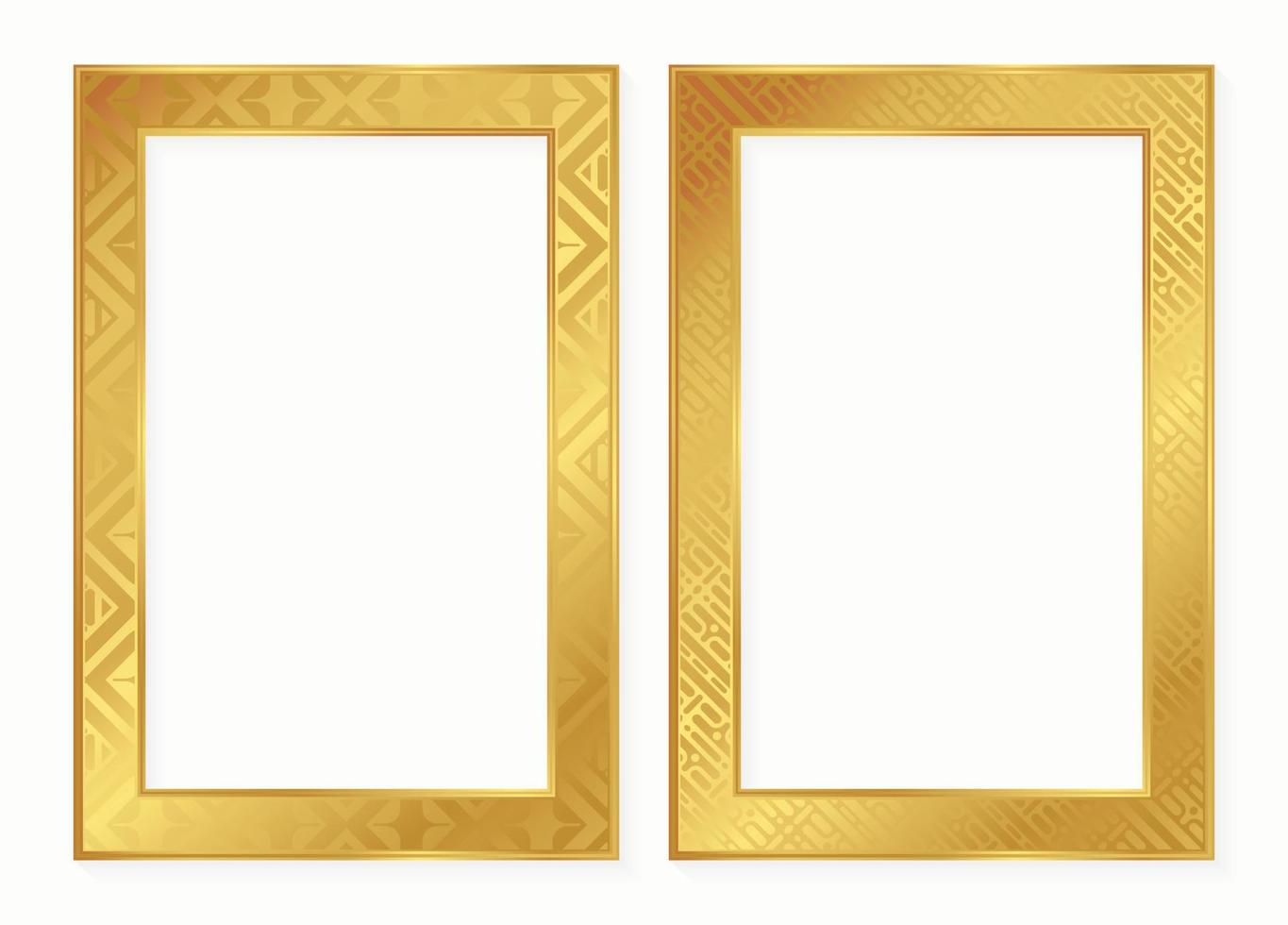 Gold decorative frame design set vector