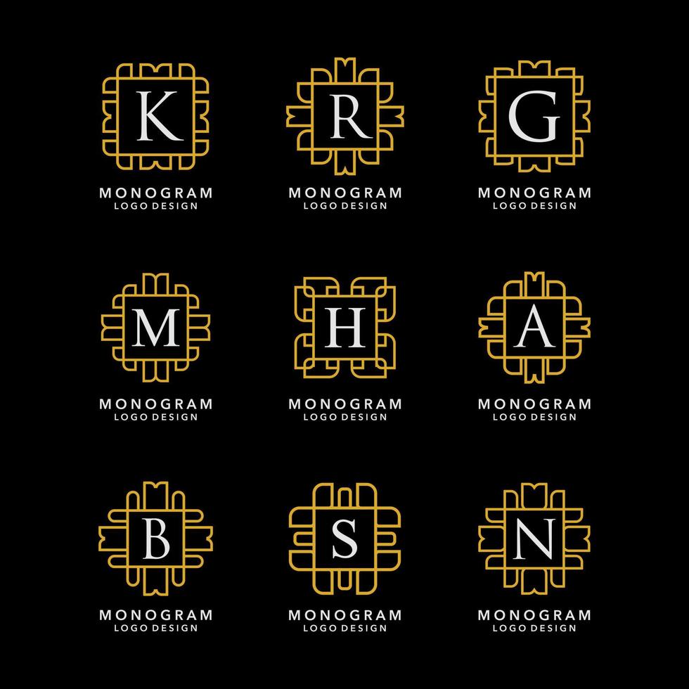 Monogram Logo Template Vector Set