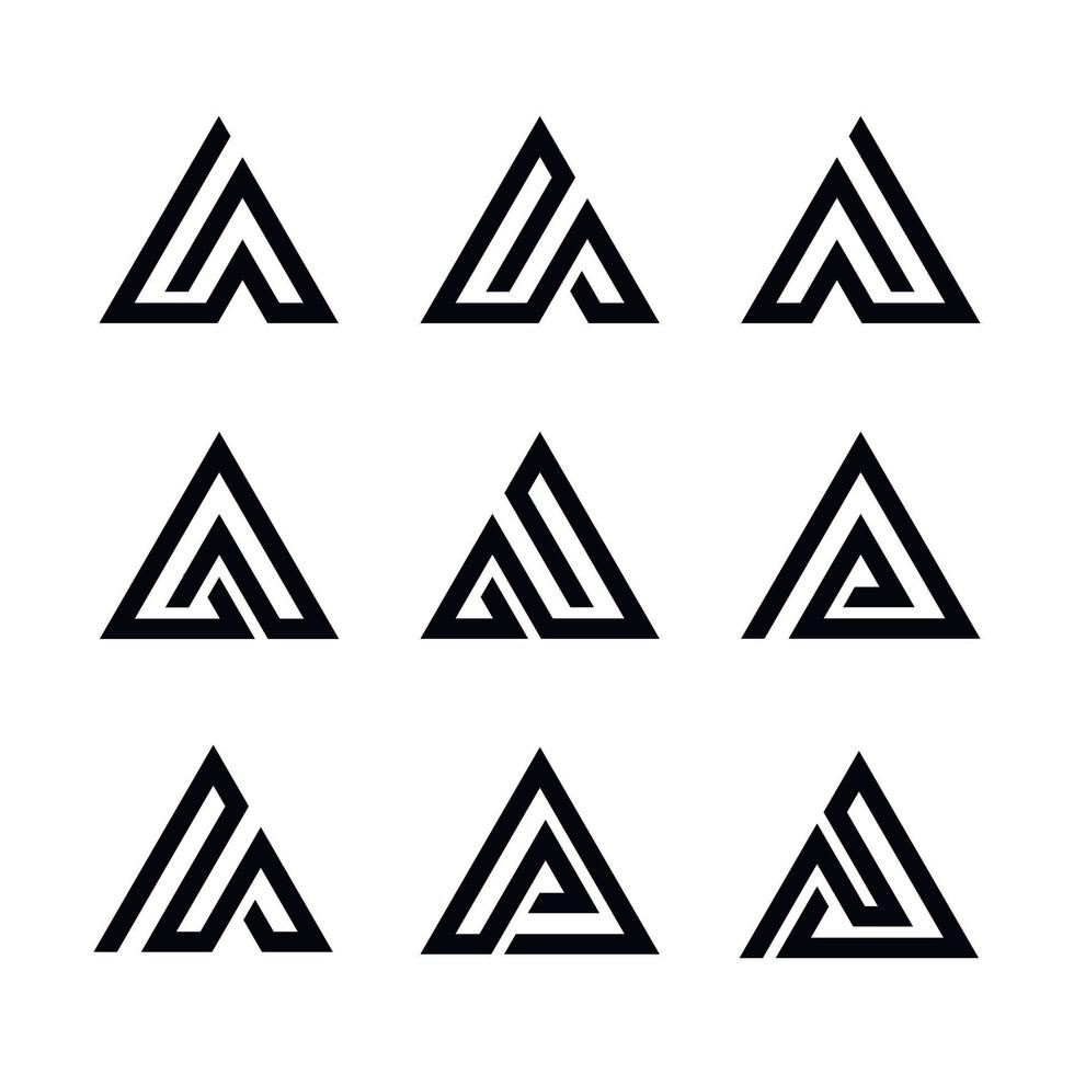 Triangle Line Design Element Set vector