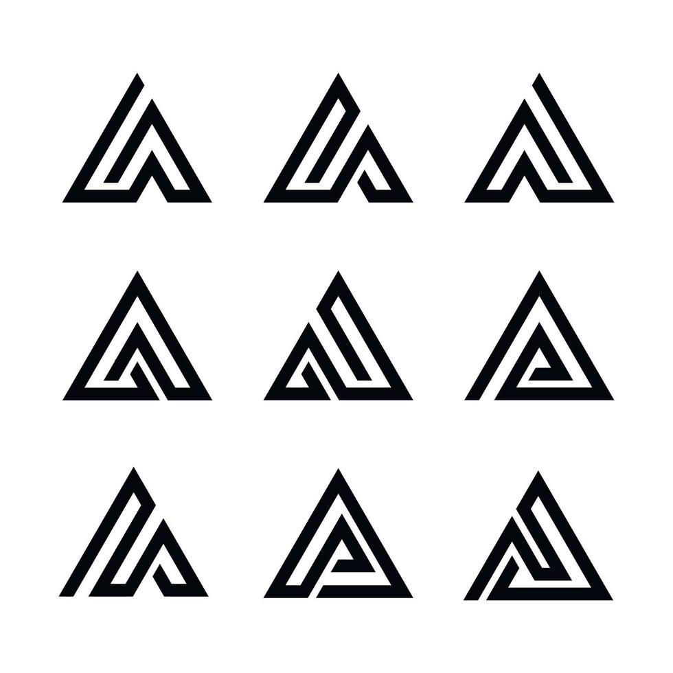 conjunto de elementos de diseño de línea triangular vector