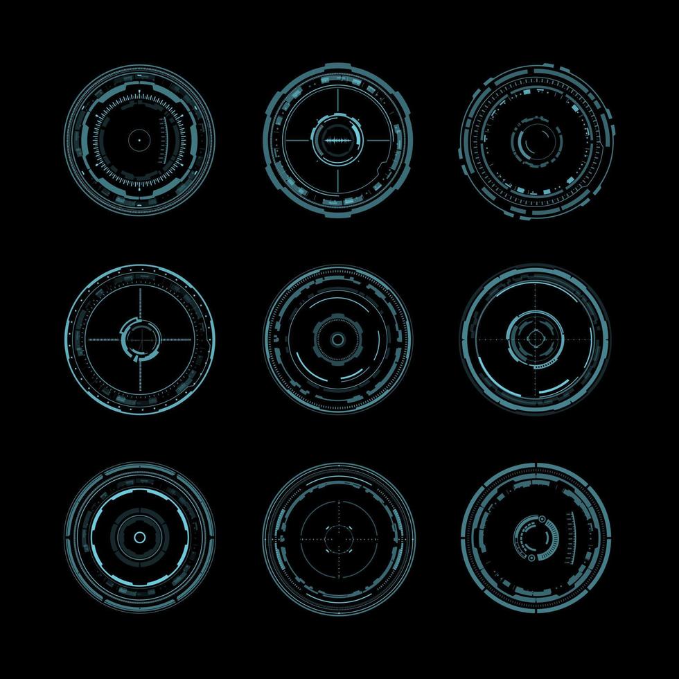 Modern HUD Round Element Vector Set