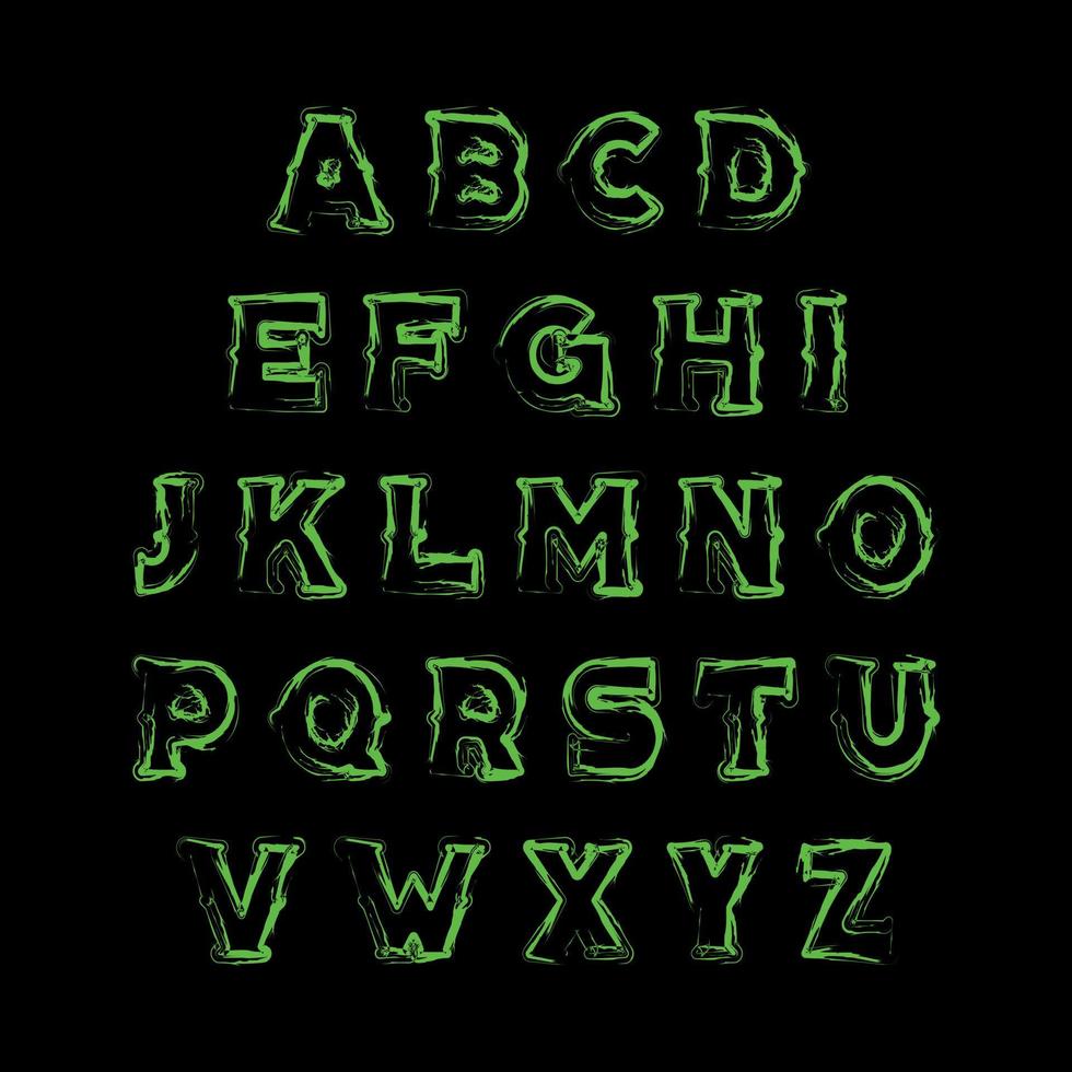 Hand Drawn Brush Alphabet Vector