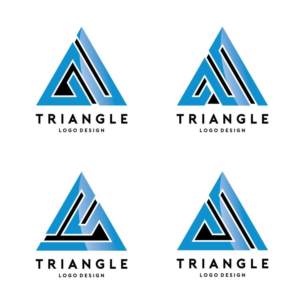 conjunto de diseño de logotipo de forma de línea de triángulo vector