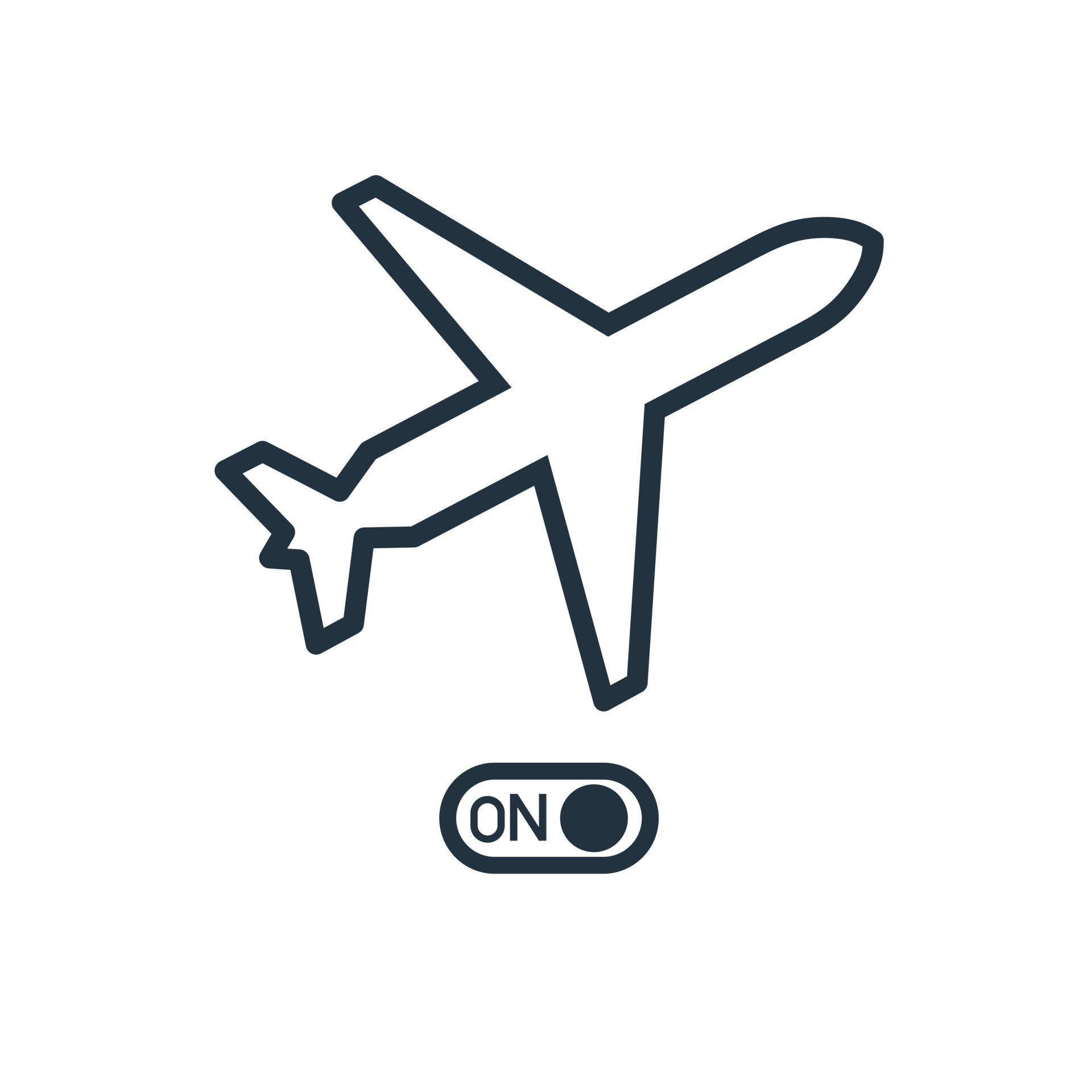 airplane mode line icon vector, airplane mode symbol isolated on