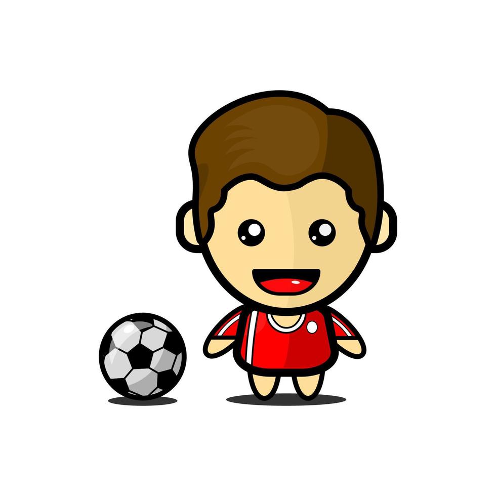 Vector illustration of a cute soccer player boy