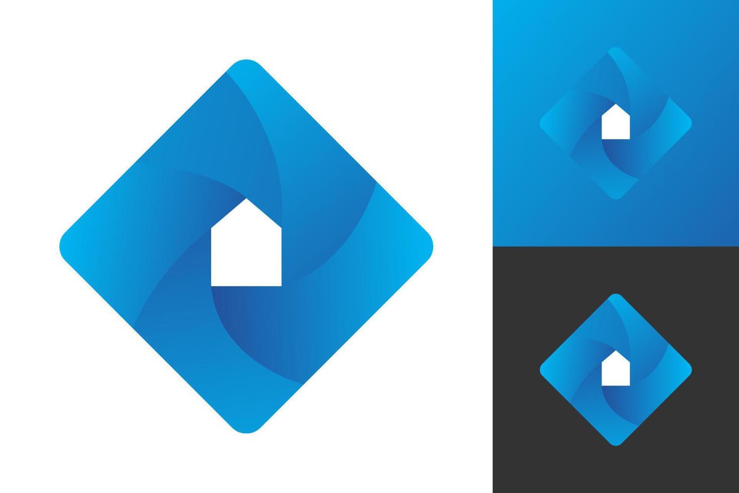 gráfico vectorial ilustrativo del logotipo de la casa rectangular. perfecto para usar en una empresa de tecnología vector