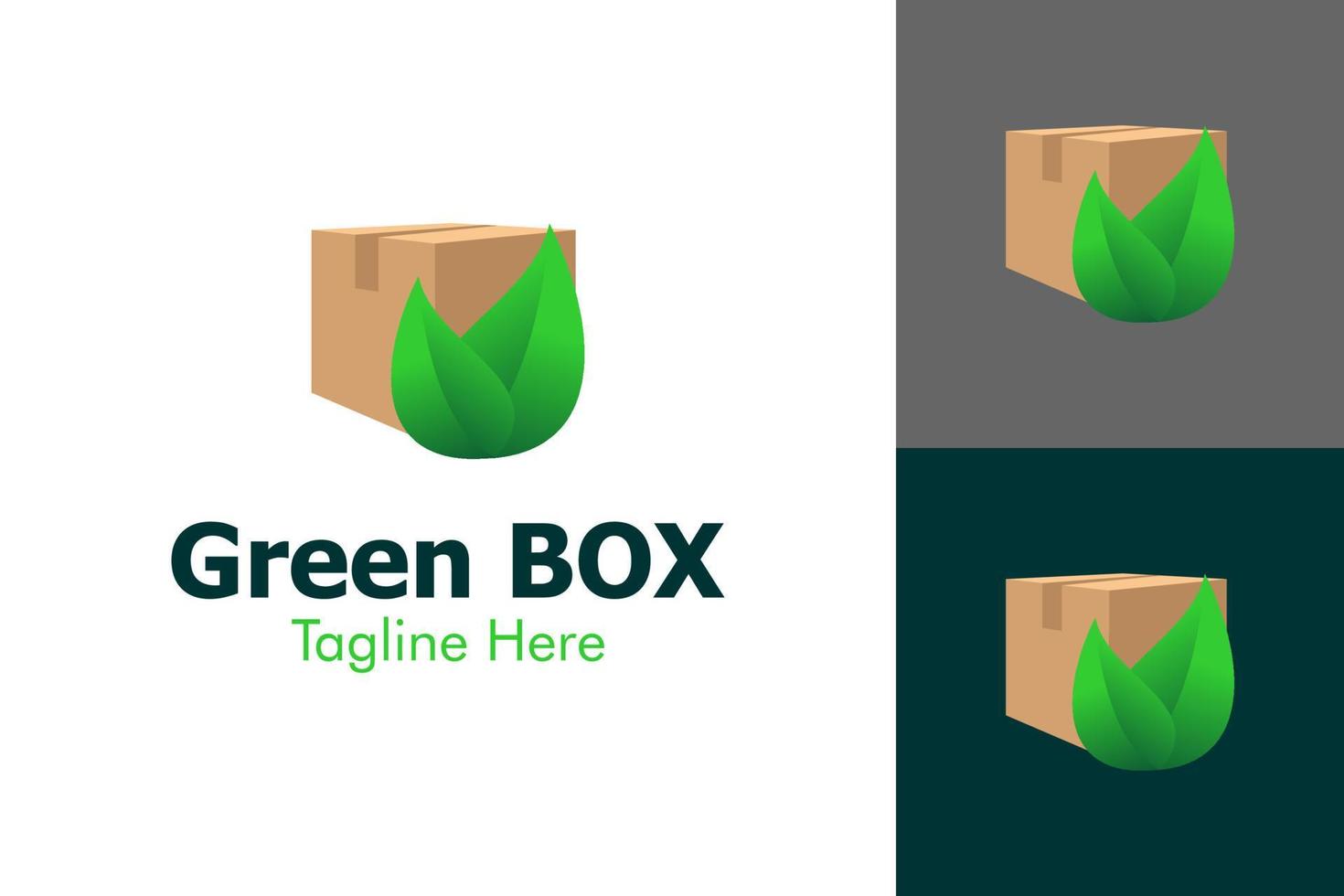 gráfico de vector de ilustración del logotipo de caja verde. perfecto para usar en empresas de tecnología