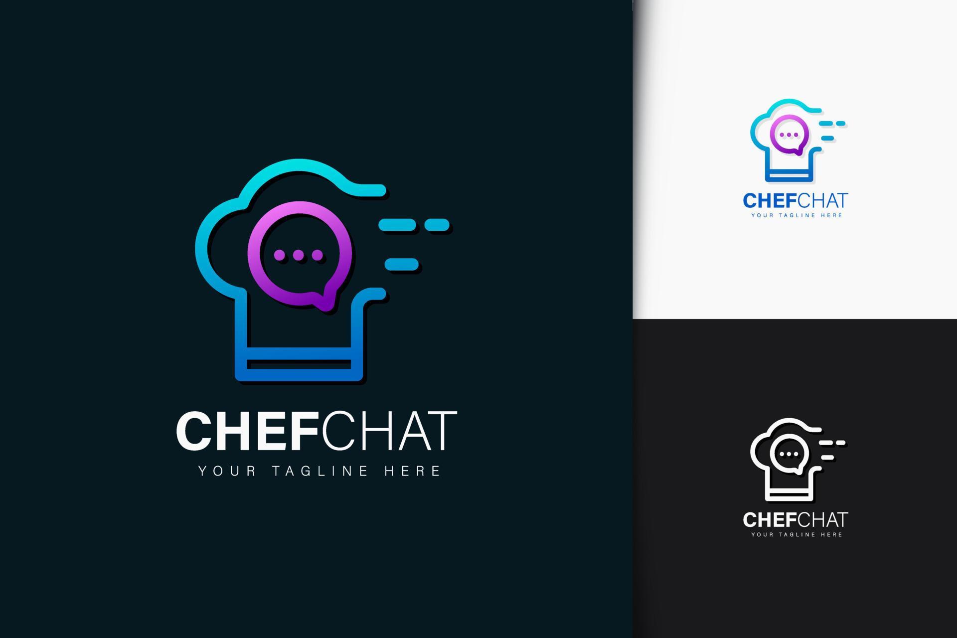 Chef chat logo design with gradient 5940208 Vector Art at Vecteezy