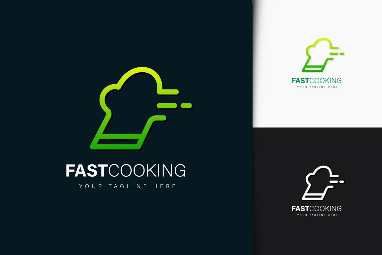 Fast cooking logo design with gradient vector