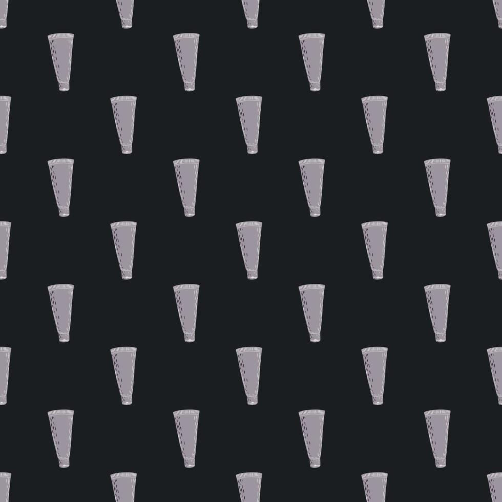 Tube cosmetic cream seamless pattern. Elements spa in doodle style. vector